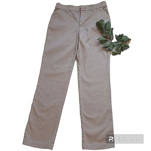 Lee Pants Stretch Cotton Tan 6M Smart Fit Pockets Essential Work Dress Pants